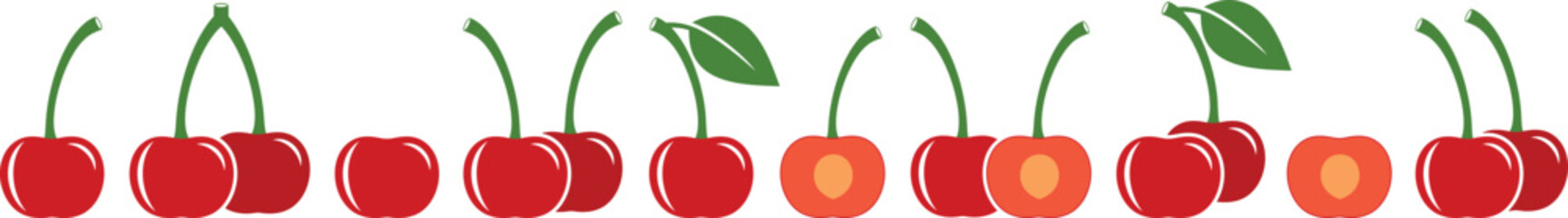 Cherry logo. Isolated cherry on white background