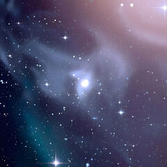 Obraz premium Beautiful Cosmic Night Sky with Glowing Stars