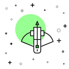 Filled outline Battle crossbow with arrow icon isolated on white background. Vector