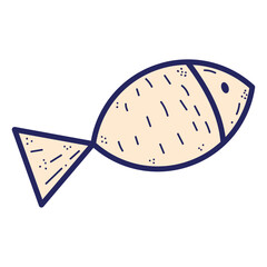 Isolated colored fish sketch icon Vector