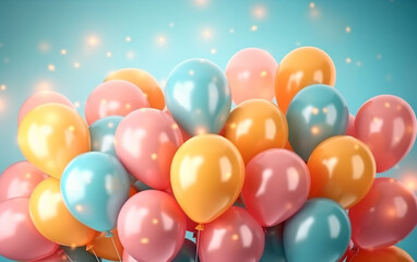 Fototapeta na wymiar Elegant happy birthday with realistic balloons