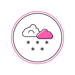 Filled outline Cloud with snow icon isolated on white background. Cloud with snowflakes. Single weather icon. Snowing sign. Vector