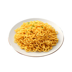 Noodles on a plate png transparent background