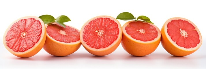 A Group Of Grapefruits Cut In Half. Cutting Tools, Grapefruits, Juices, Citrus Fruits, Vitamins, Health Benefits. Generative AI
