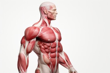 The Muscles Of A Human Body Are Shown. Anatomy Of Muscles, Functions Of Muscles, Effects Of Exercise On Muscles, Muscular Diseases, Muscle Recovery Strategies, Human Muscle Anatomy. Generative AI