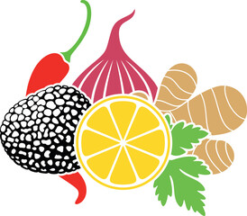 Vegetable logo. Isolated vegetable on white background