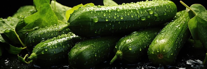 Professional Cucumbers Texture For Background. Generative AI