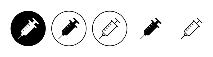 Syringe icon set. injection icon vector.
