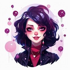 cute cartoon vampire with confetti sprinkles, a low poly illustration, adorable character, mascot, concept, digital art