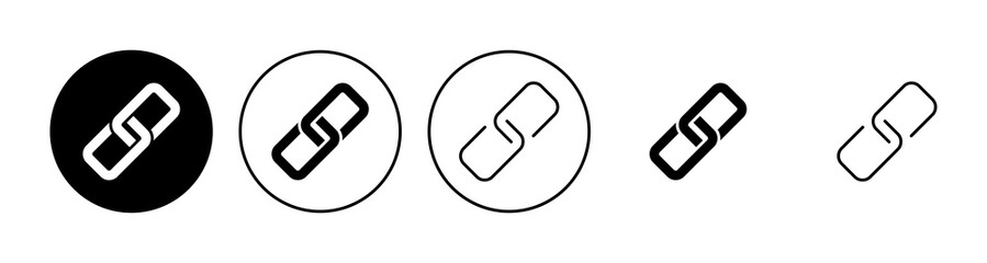 Link icon set. Hyperlink chain symbol.