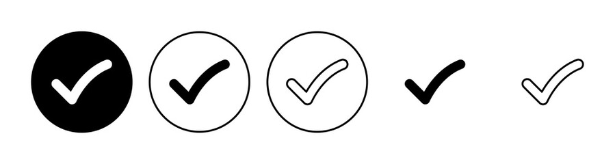 Check mark set. Check mark icon. Tick mark symbol vector