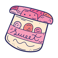 Isolated colored sweet candy jar sketch icon Vector