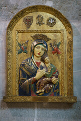 Fototapeta premium our lady of perpetual help, patroness of military health, Monastery Church of Santa Margarita, center of history and military culture of the balearics, Palma, Majorca, Balearic Islands, Spain