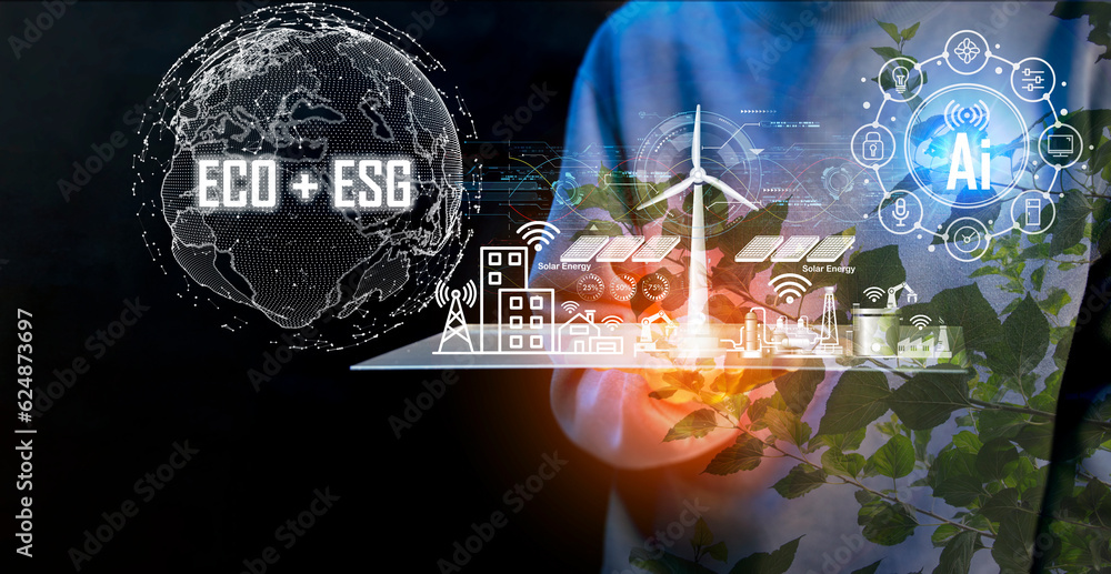 Poster the concept of using intelligent ai intelligence and industry 5.0 and the integration and environmen