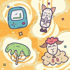 Colored hand drawn illustration background Vector