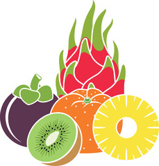 Fruit logo. Isolated fruit on white background