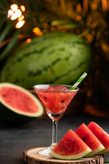Healthy watermelon juice with sliced watermelon, Beautiful watermelon smoothies photography