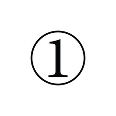 Number 1 In The Circle Vector Icon