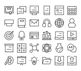 Online Course Icons Outline Style for Any Purpose