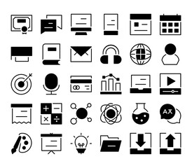 Online Course Icons Line Style for Any Purpose