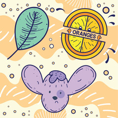 Colored hand drawn illustration background Vector