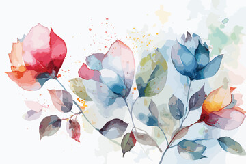 Free to use under the Content License No attribution watercolor Abstract art tropical leaves background vector. wall art design with watercolor art texture from floral and palm leaves, Jungle leaves, 