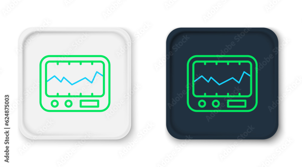 Poster line electrical measuring instrument icon isolated on white background. analog devices. measuring de