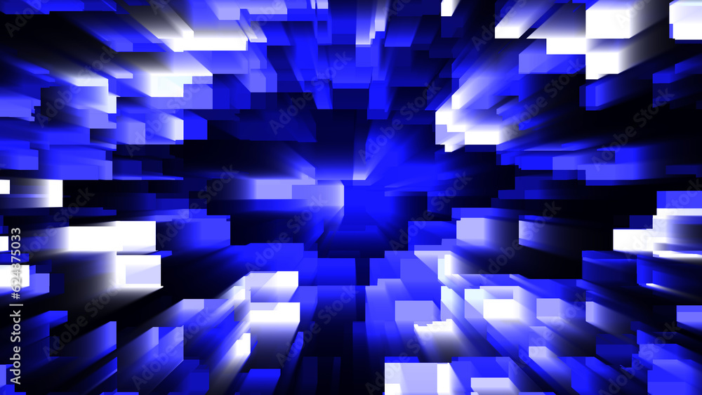 Poster abstract pattern blue and white seamless mosaic background. computer image. fractal geometry: a port