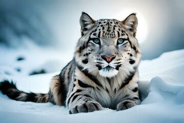 snow leopard Ai generated technology