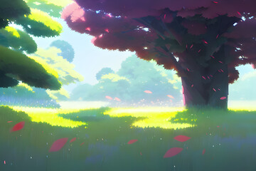 a cherry-blossom garden. Generative ai