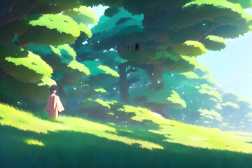 bushes fluttering in the middle of the day. Generative ai