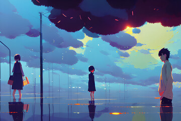 gloomy weather awaiting a storm. Generative ai