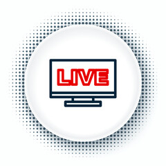 Line Live streaming online videogame play icon isolated on white background. Colorful outline concept. Vector