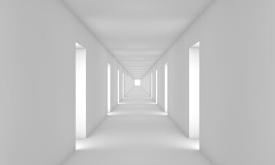empty corridor with a light