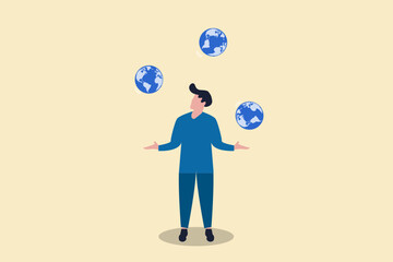 Businessman or politician control the world. concept of liar cannot, keep promise and global warming issue