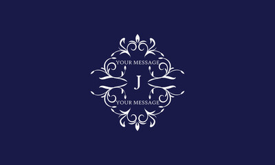 Elegant monogram design template with letter J. Vector logo illustration.