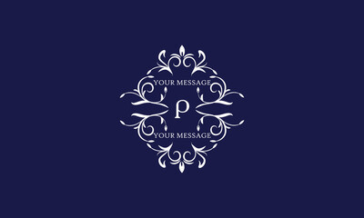 Elegant monogram design template with letter P. Vector logo illustration.