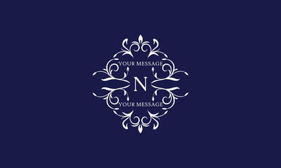 Obraz na płótnie Canvas Elegant monogram design template with letter N. Vector logo illustration.