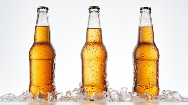 Beer bottle isolated on white background - hd