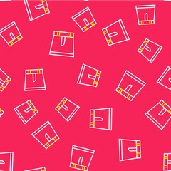 Line Skirt icon isolated seamless pattern on red background. Vector