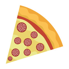 Isolated sketch of a slice of pizza Vector