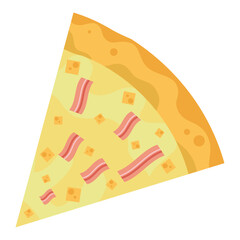 Isolated sketch of a slice of pizza Vector