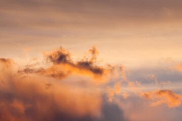Dramatic sunset over the sea. Sky background