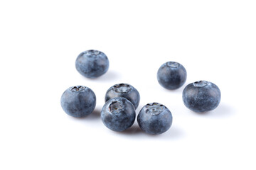 Blueberries on white background