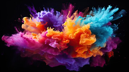 Obraz premium explosion of colorful powder on isolated 