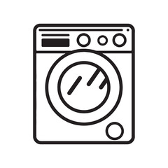 Washing Machine icon or logo isolated sign symbol vector illustration - high quality black style vector icons