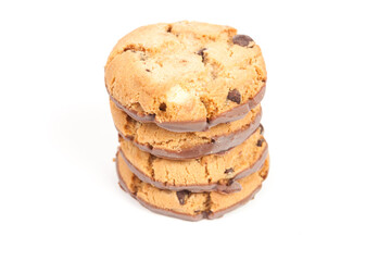 Chocolate chip cookie isolated on white
