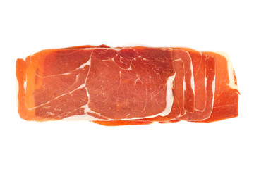 closeup of a pile of spanish serrano ham