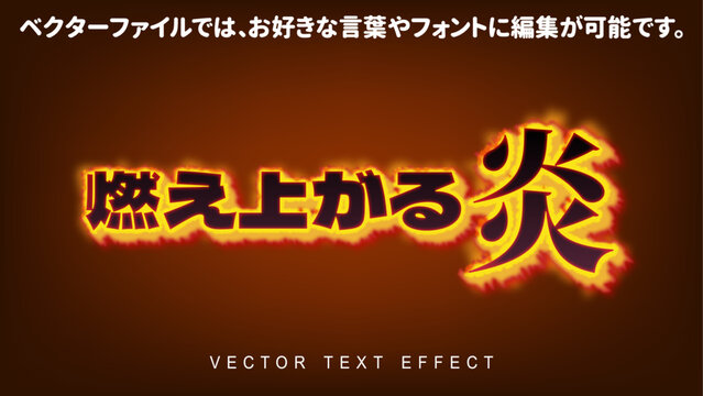 【文字編集可能】燃え上がる炎装飾文字エフェクト