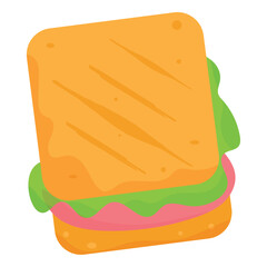 Isolated colored sandwich sketch icon Vector